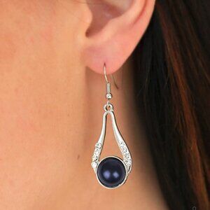 Paparazzi Jewelry Accessories - HEADLINER Over Heels - Blue Earrings - Vintage